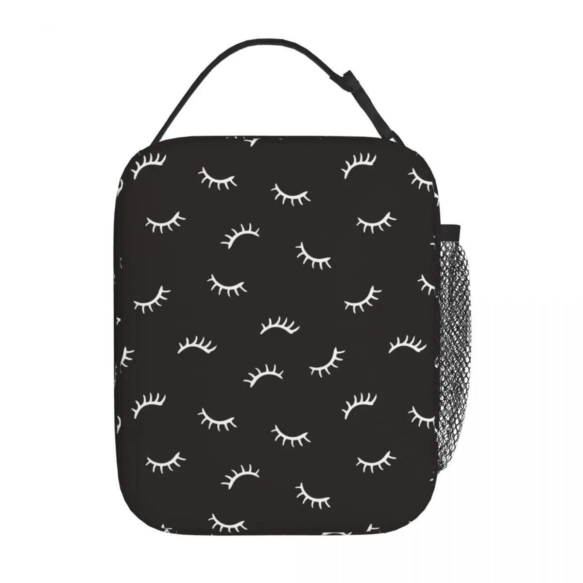 Eyelash Insulated Lunch Bag Cartoon Beauty Glam Closed Eyes Lunch Container Thermal Bag Tote Lunch Box Food Storage Bags