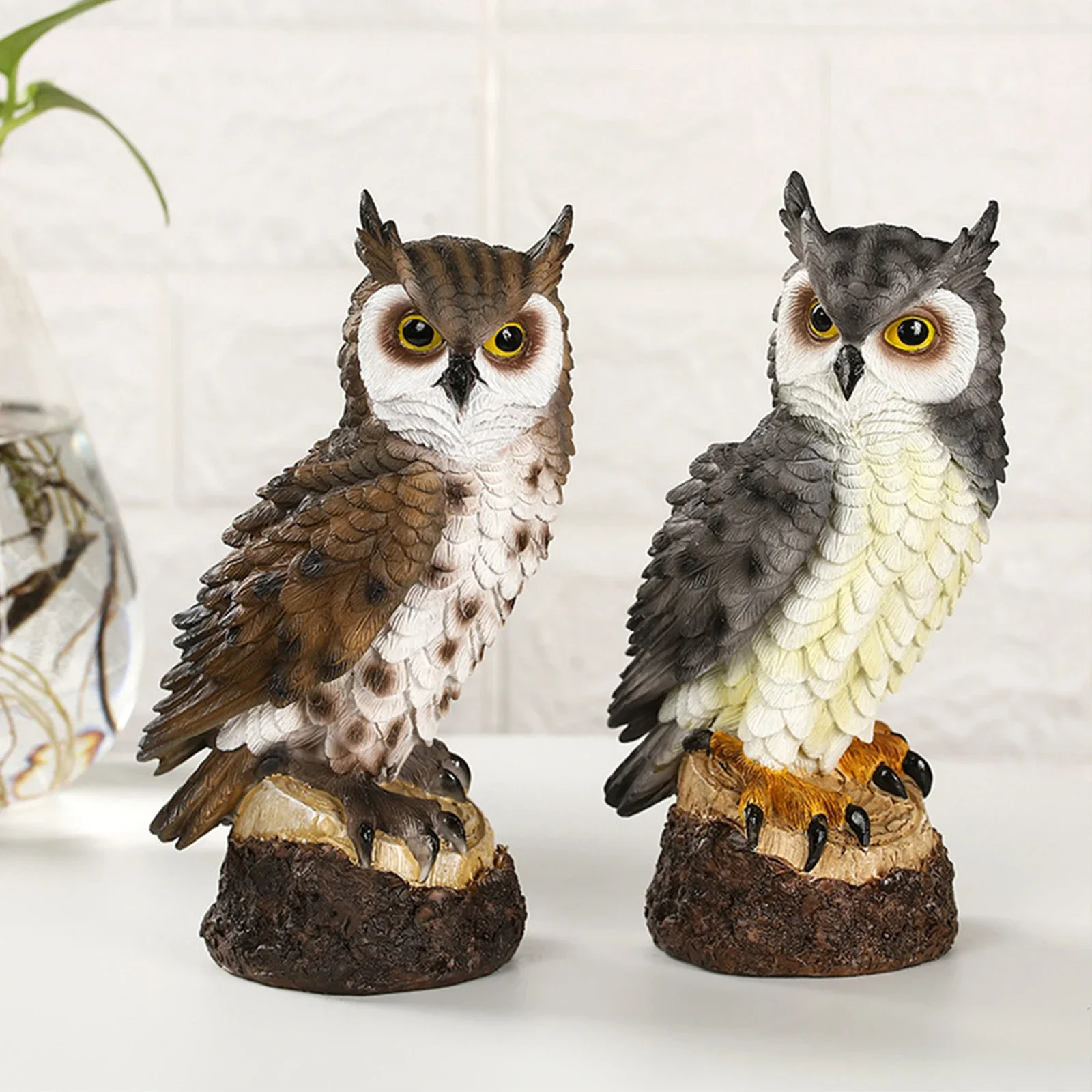 

Owl Shape Resin Statue Garden Sculpture Art Figurine Decorations Festival Gifts Indoor/Outdoor Lawn Yard Porch Desktop Ornaments