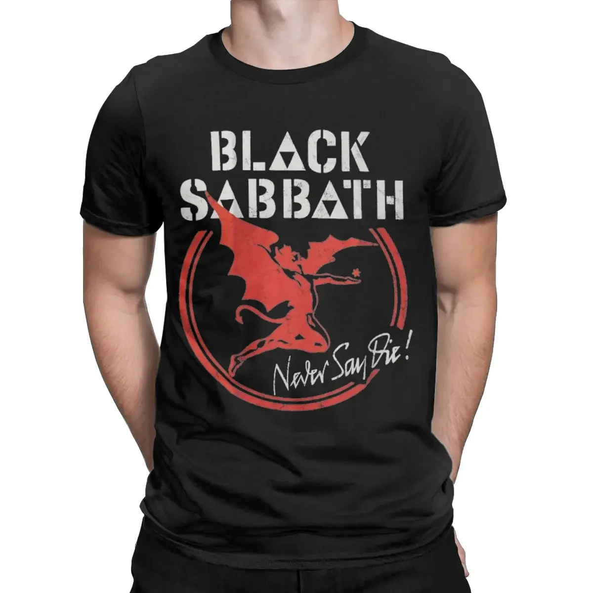 Men's T-Shirts Black Cool Sabbaths Novelty Cotton Tee Shirt Short Sleeve T Shirt Round Collar Tops Gift Idea