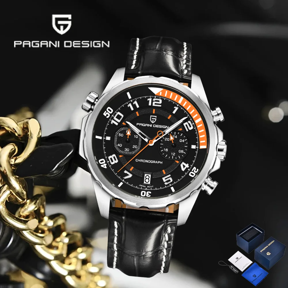 

2026PAGANI design new 1811 men's watches light luxury quartz watch multi-function chronograph sapphire Vk64 men's watch gift box