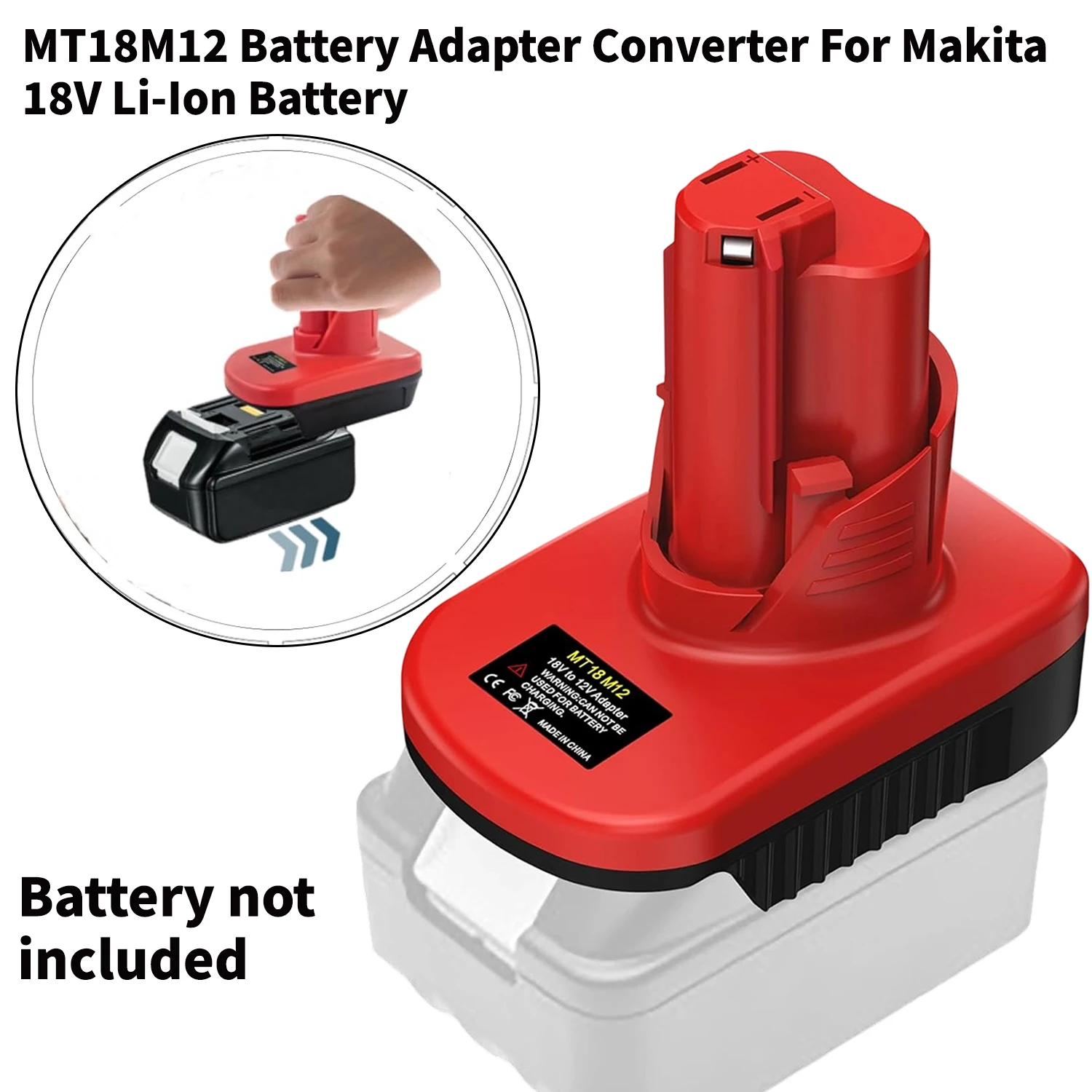 MT18M12 Battery Adapter Converter For Makita 18 V Li-Ion Battery To For Milwaukee 12 V Li-ion Power Toolss