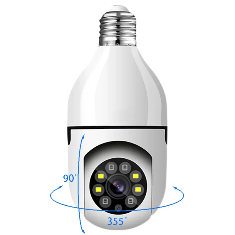 Imagem -02 - Carecampro-câmara de Vigilância com Visão Noturna Rotação a 360 ° Rastreamento Humano Automático Conversa Bidirecional Smart Home E27 1080p Wi-fi