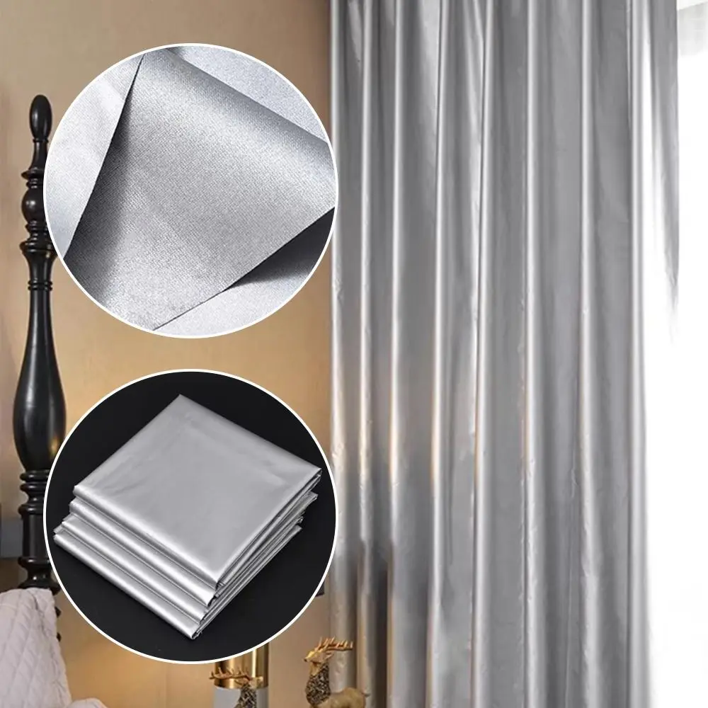 New With Hooks Blackout Curtains Thickened Silver Privacy Drapes Rectangle Thermal Insulation Curtain Hotel Bedroom