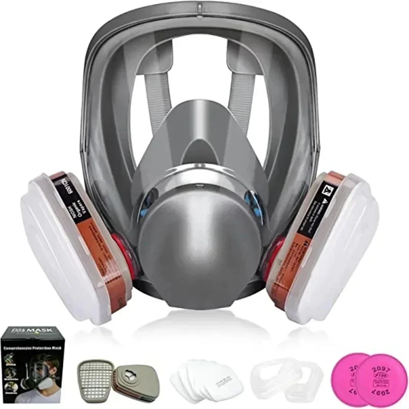 6800 Anti-Fog Gas Mask, Industrial Paint, Spray, Vaccination, Safety, Work, Dust Filter, Full Face Protection with Formaldehyde