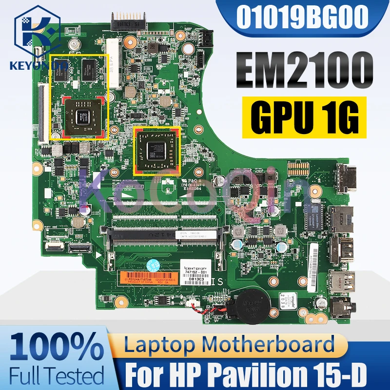 01019BG00 For HP Pavilion 15-D Notebook Mainboard 747152-001 EM2100 216-0841036 1G Laptop Motherboard Full Tested