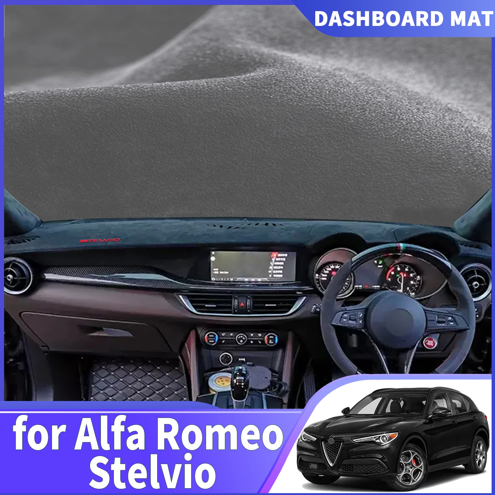

fit for Alfa Romeo Stelvio 2017 2018 2019-2024 Car Dashmat DashMat Sunshade Dashboard Cover Pad Protective Carpet Accessories