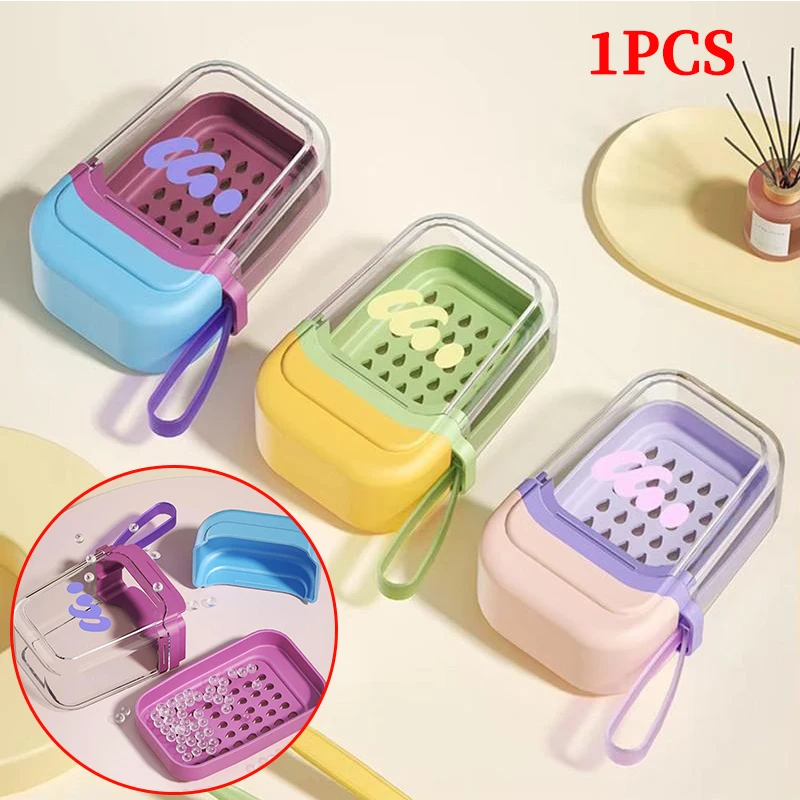 Soap Case Travel Case Leakproof Container With Lid For Traveling Camping Gym Applies To Shower Bath Bathroom Household Supplies