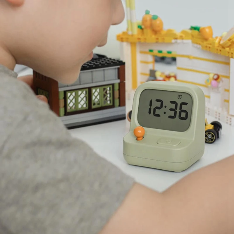 Retro Mini Handheld Game Machine Alarm Clock Kids Cute Digital Clock Multi Function Countdown Snooze Desk Table Clock Durable