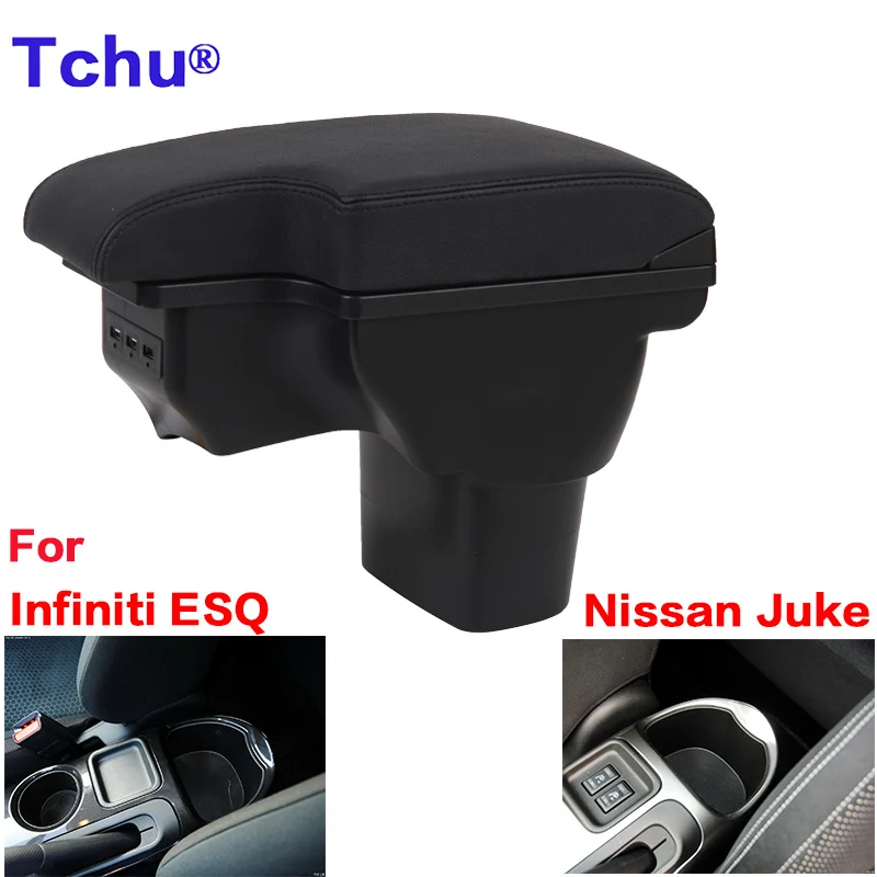 For Infiniti ESQ Car armrest 2010-2019 For NISSAN juke Armrest box storage box Retrofit parts USB accessories interior details