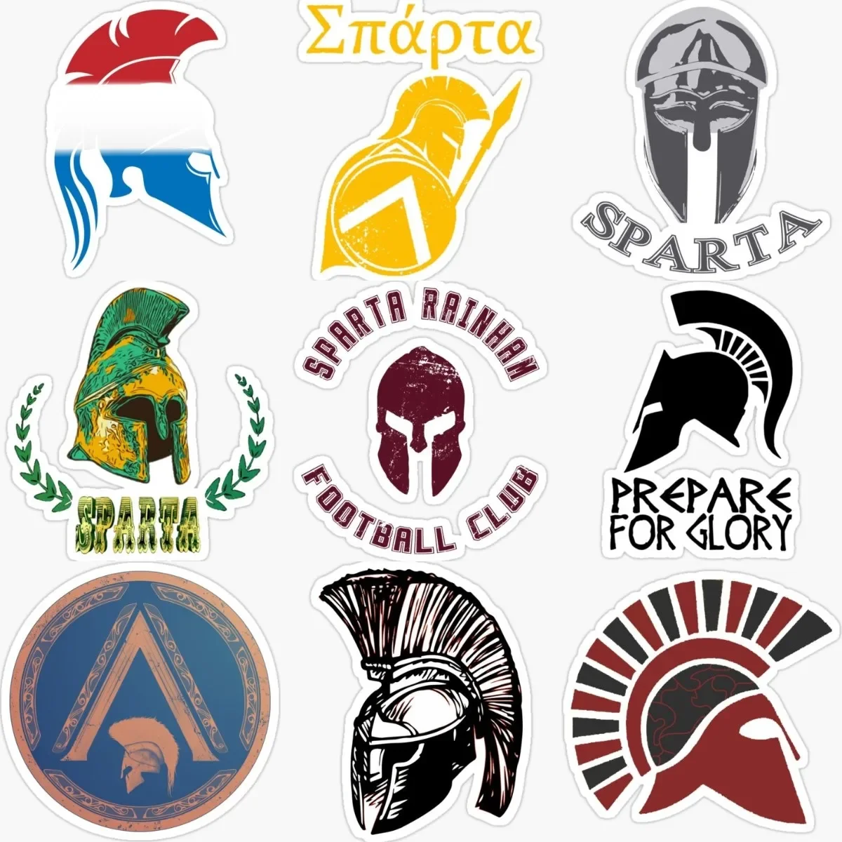

Creative Spartan Warrior Helmet Personalized Waterproof Stickers Accessories for Decorate Car Suv Bicycle Wall Helmet Fridge