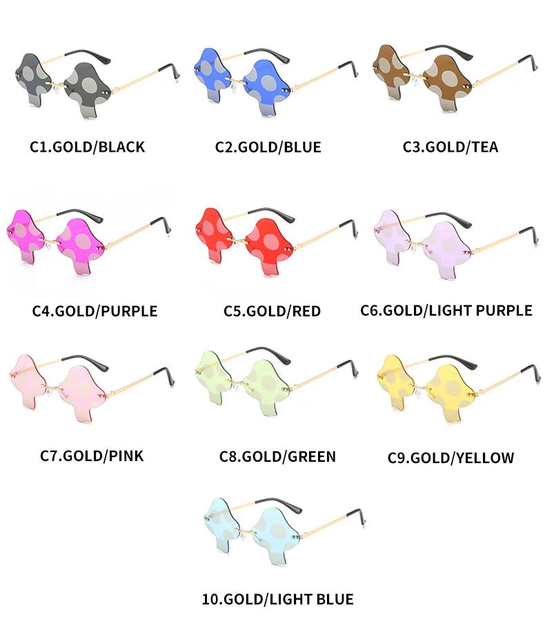 Coole Party-Brille, Pilzform, Sonnenbrille, Damenmode, Reisen, Persönlichkeit, Halloween, spärische Brille – Detail 5