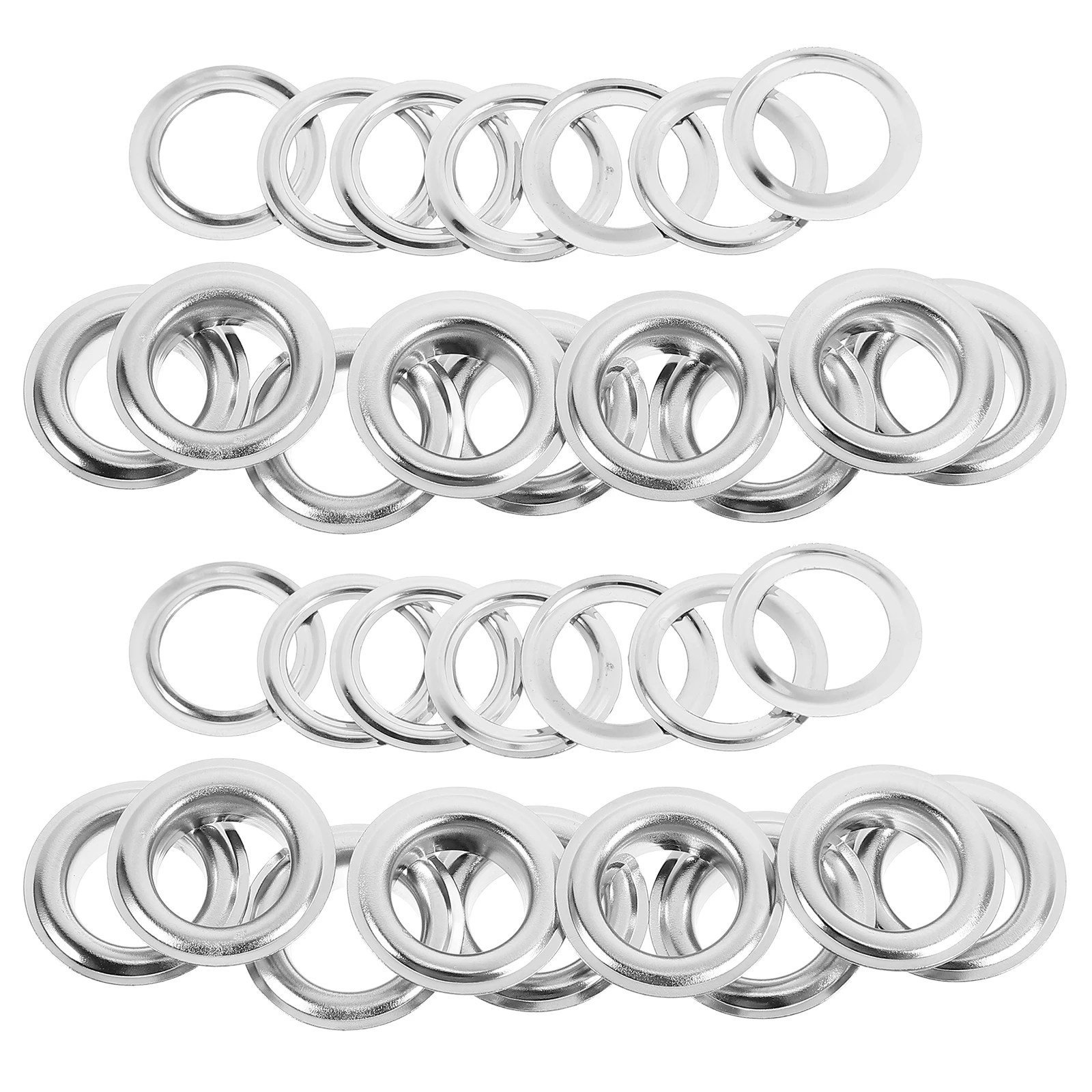 

200pcs Stainless Steel Grommets Alloy Eyelets Smooth Rivet Corn Buckle Kits for Banners Crafts Bags Outdoor Upholstery