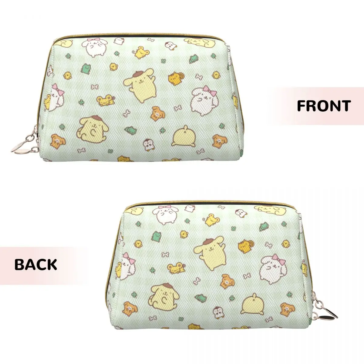 Funny Pompompurin Leather Makeup Bag Trend Large Capacity Cosmetic Bags Accessories Woman Zipper Beauty Toiletry