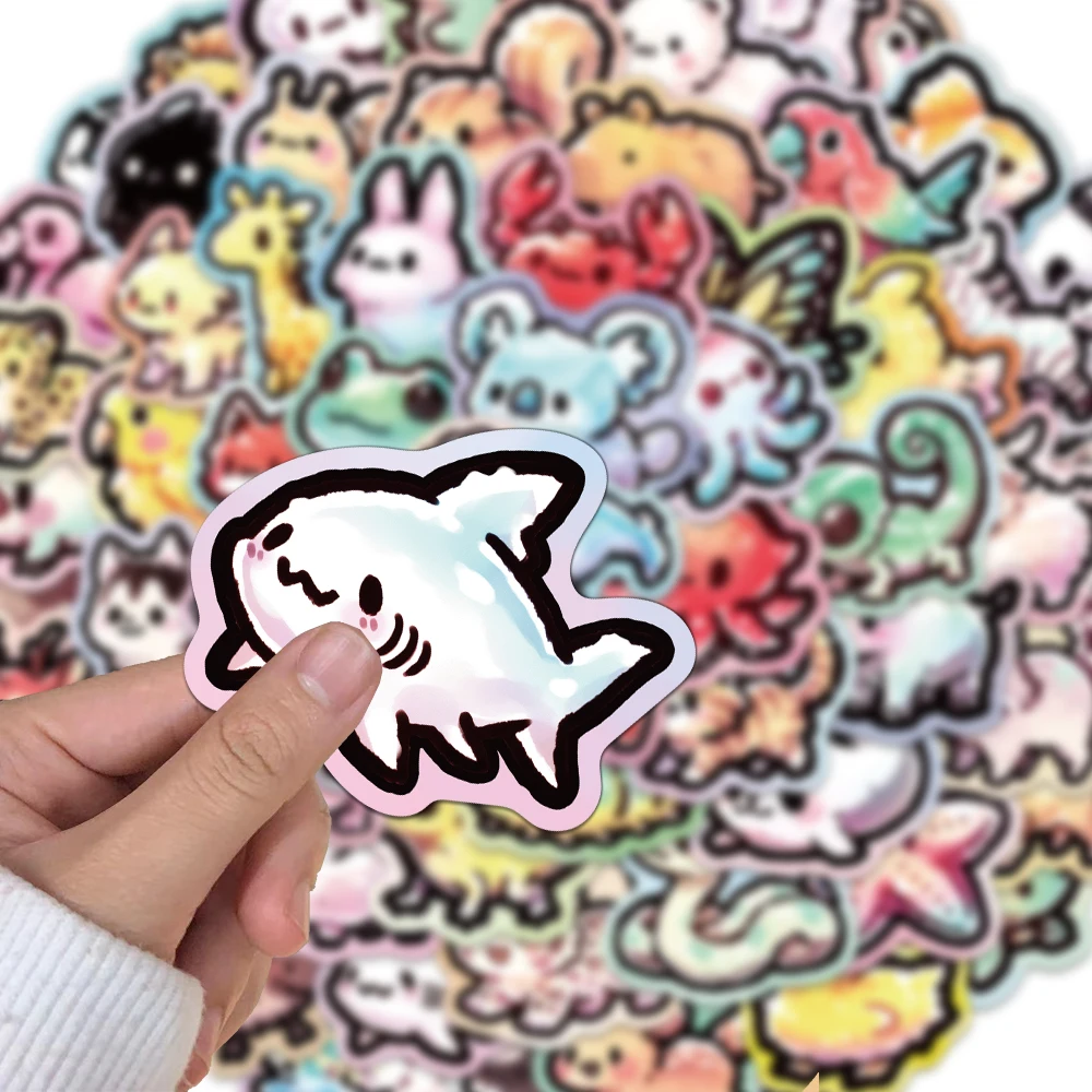 65개 창의적인 동물 그래피티 간단하고 귀여운 스티커, 계정 장식, 휴대폰 케이스, 맞춤형 방수 스티커