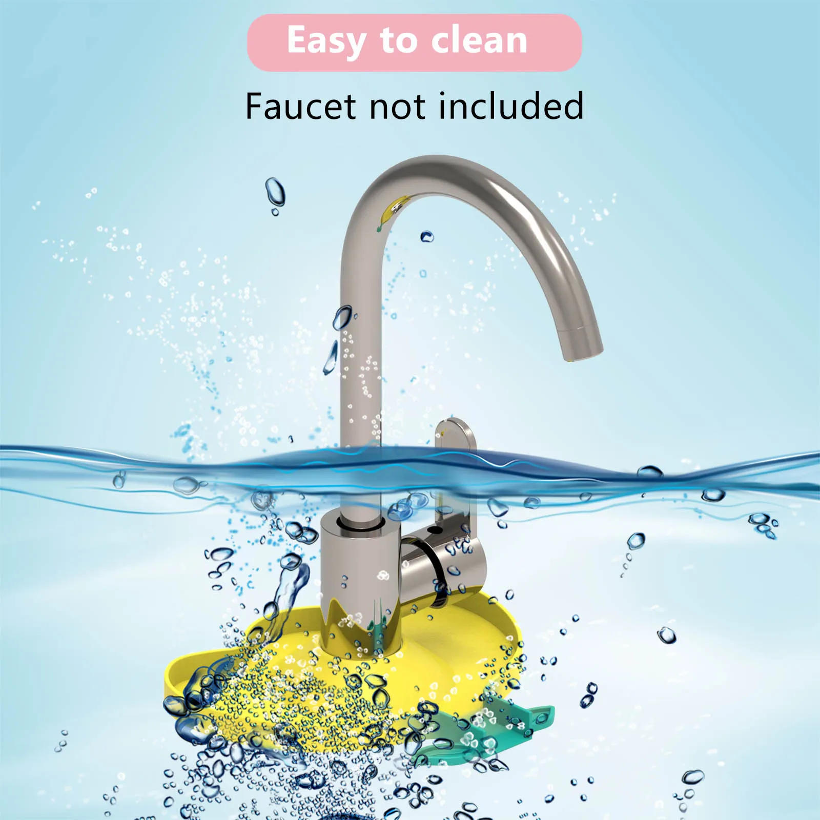Silicone Faucet Splash Guard Kitchen Sink Splash Guard Reusable Longer Silicone Sink Mat for Kitchen Bathroom Countertop