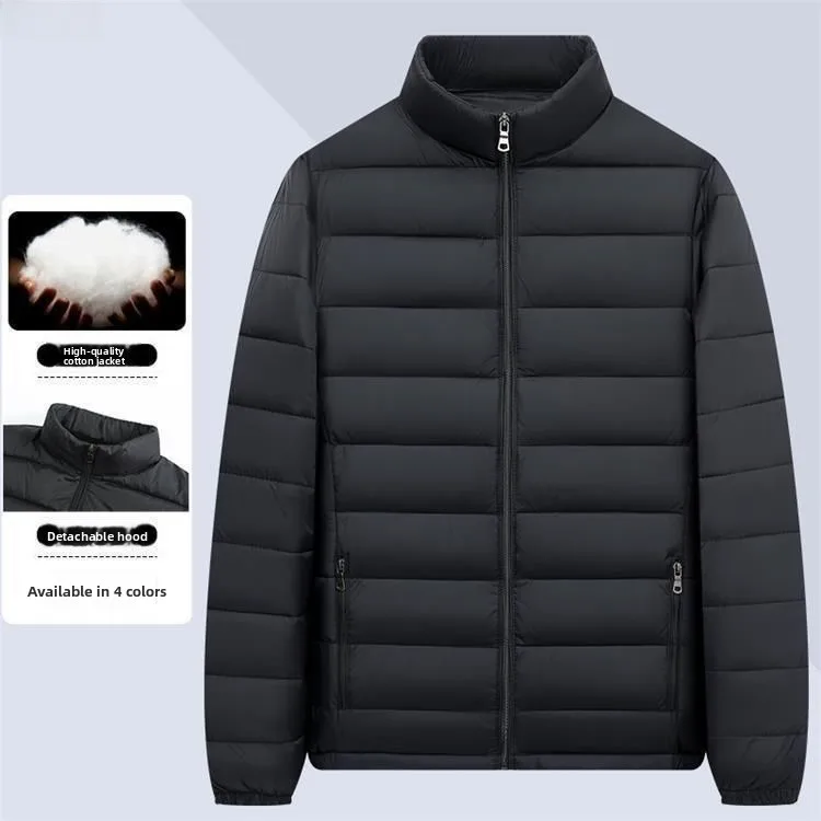 

Men's Ultra-Thin Lightweight down Cotton Jaet Super Slim Faionable plus Size Comfortable Breathable Nylon Fabric Coat