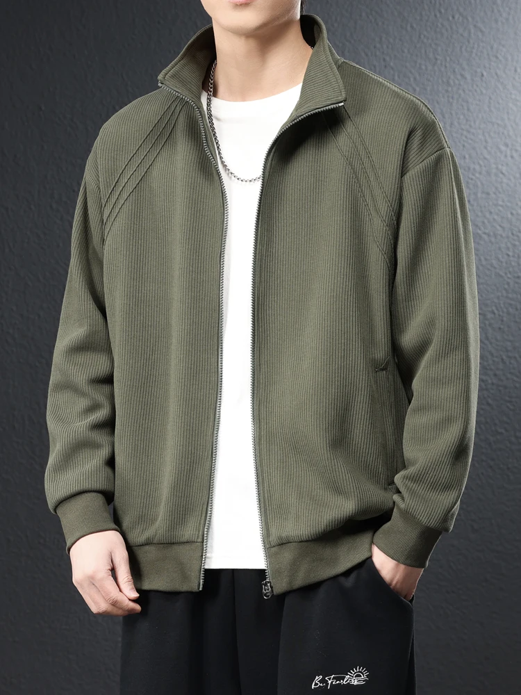 

Мужской вязаный свитер-пальто свободного кроя с длинными рукавами, дышащий, влагоотводящий, комфортный, для весны, осени и зимы, модный