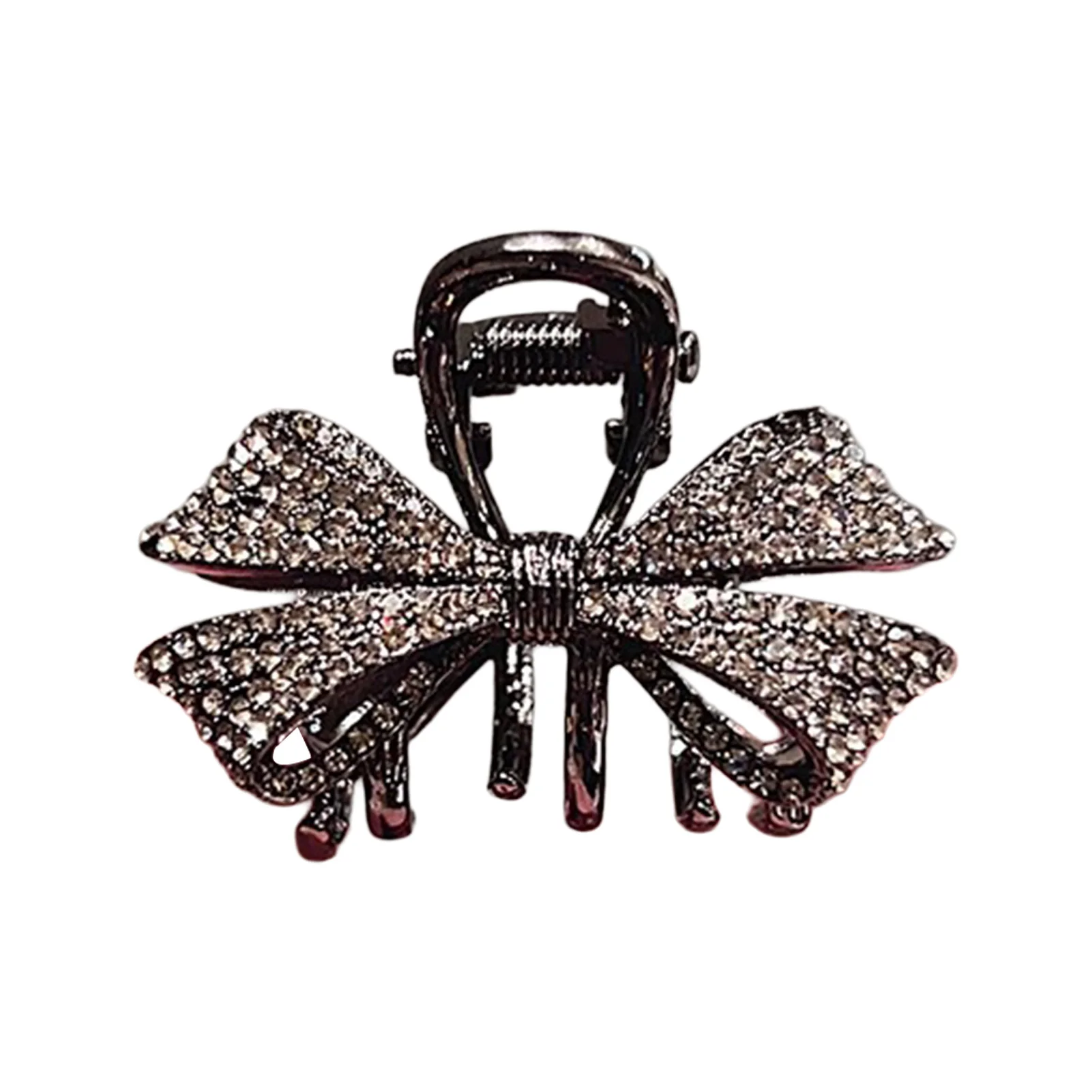 Pince à cheveux noire avec nœud papillon, strass scintillants, Mini épingle à cheveux Simple pour femmes et filles, pince à pression élégante pour frange, support pour cheveux