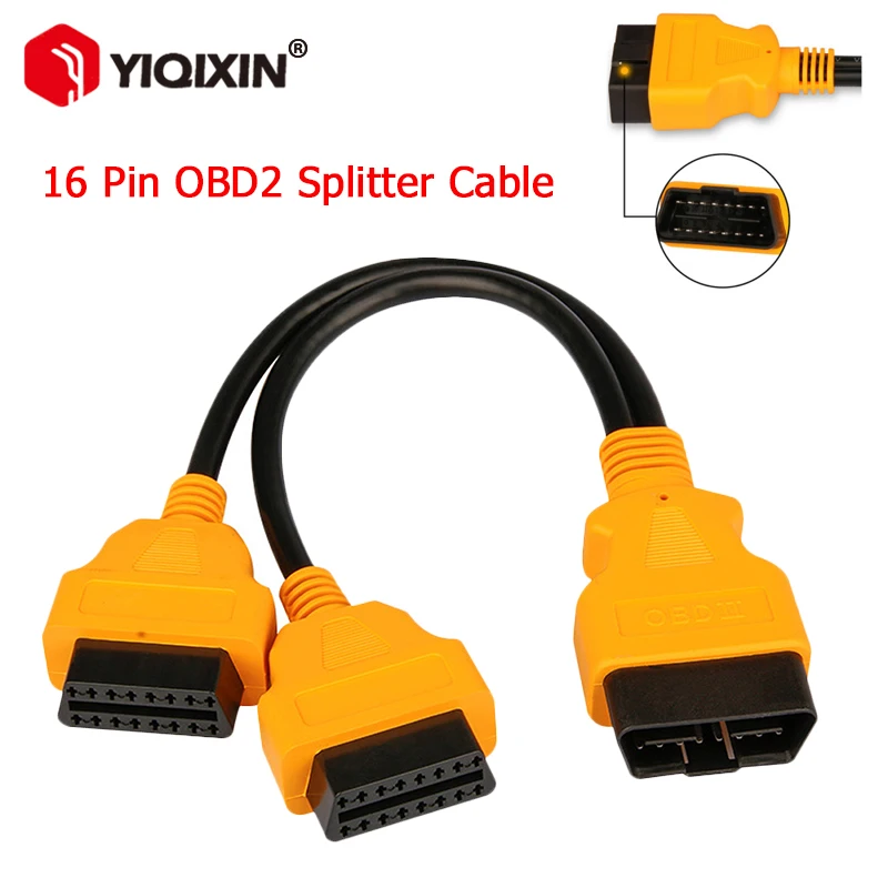 

Кабель-разветвитель YIQIXIN OBD2 на 16 контактов, удлинитель-конвертер 1-в-2, многофункциональный соединительный провод, автомобильные аксессуары