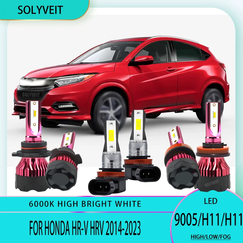 

High-Quality 6000K High/Low Beam Foglight Kit LED Auto Light Bulb For Honda HR-V HRV 2014 2015 2016 2017 2018 2019 2020-2023