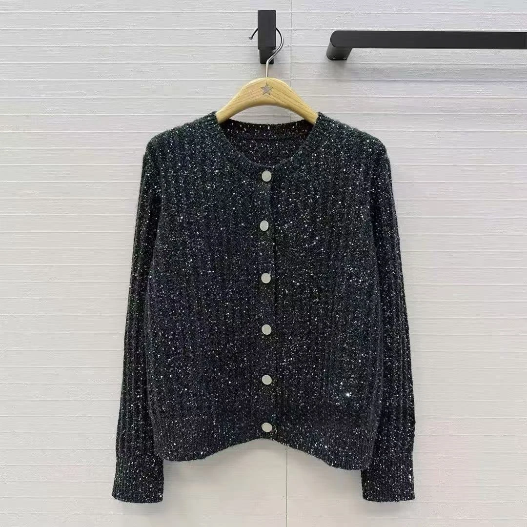 Embroidery Cardigan - Nuevo Cárdigan de Punto con Lentejuelas