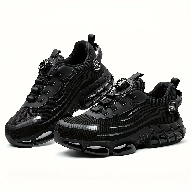 Rotary Button Safety Shoes Men Steel Toe Sneakers Puncture Proof Work Safety Boots Air Cushion Sport Work Shoes Anti-smash Boots