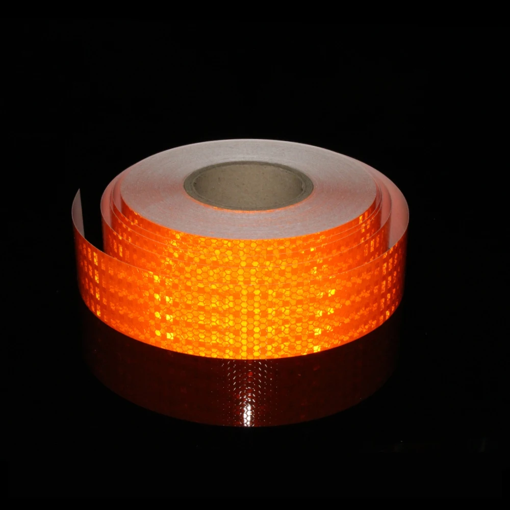 

5CM*25M Shiny Orange Self Adhesive Warning Tape Waterproof Automobiles Motorcycle Reflective Film Sticker For Car Bicycle Truck