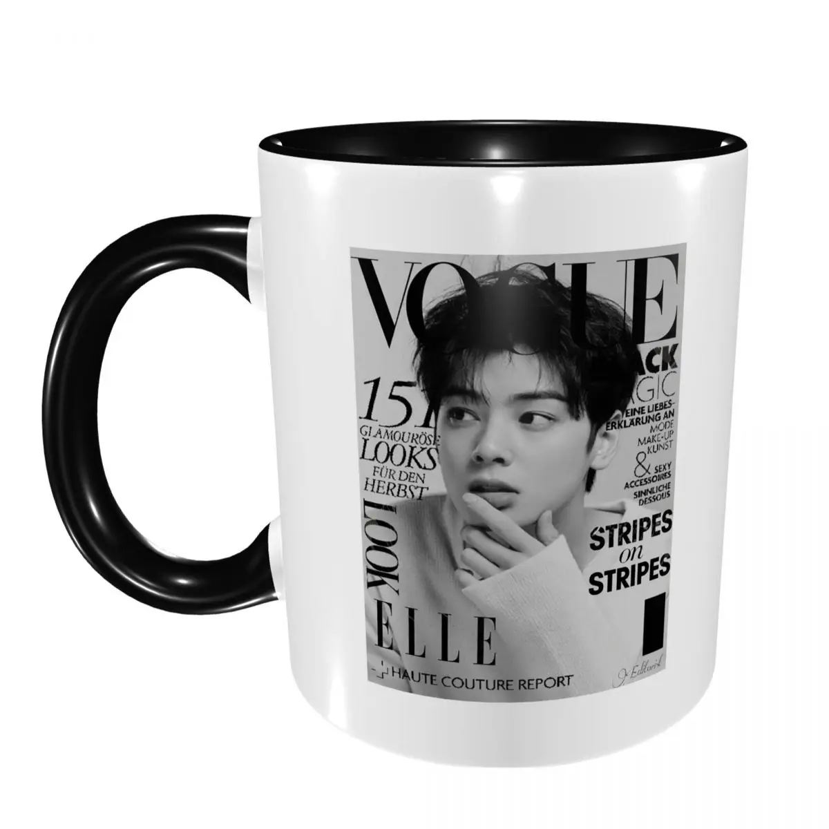Cha EunWoo Kpop Astro Mug Funny Ceramic Coffee Cups Tea Mugs Milk Cup Drinkware Gifts for Woman Man