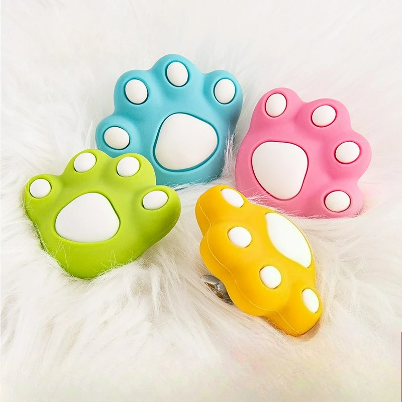 

1PC Modern Minimalist Single Hole Cute Children's Cartoon Bear Paw Handle Cabinet Wardrobe Door Drawer Handle