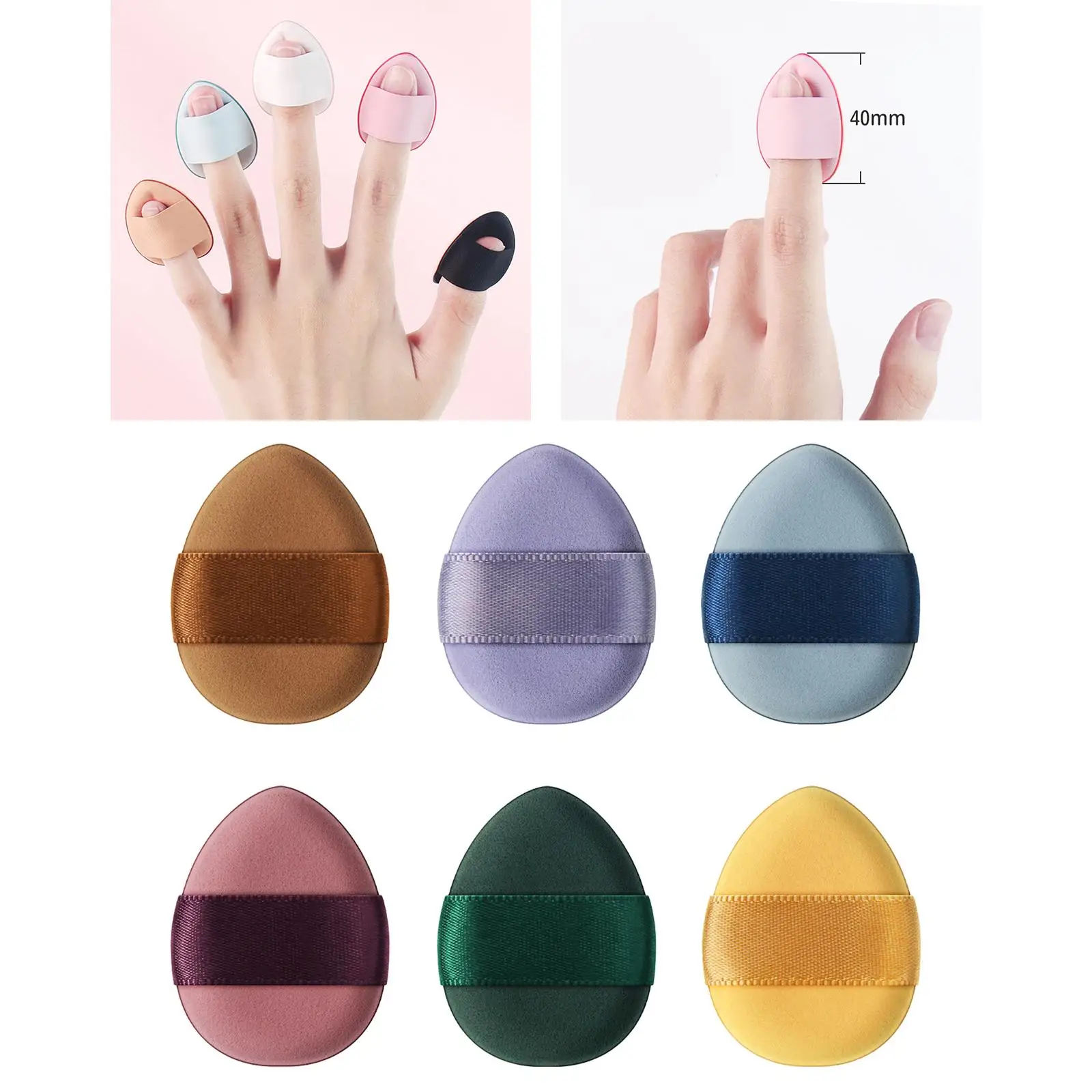 Coussin d'air cosmétique bouffant triangulaire du bout des doigts, réutilisable, lavable, doux, en forme de goutte d'eau, éponge de maquillage, correcteur, outil ample