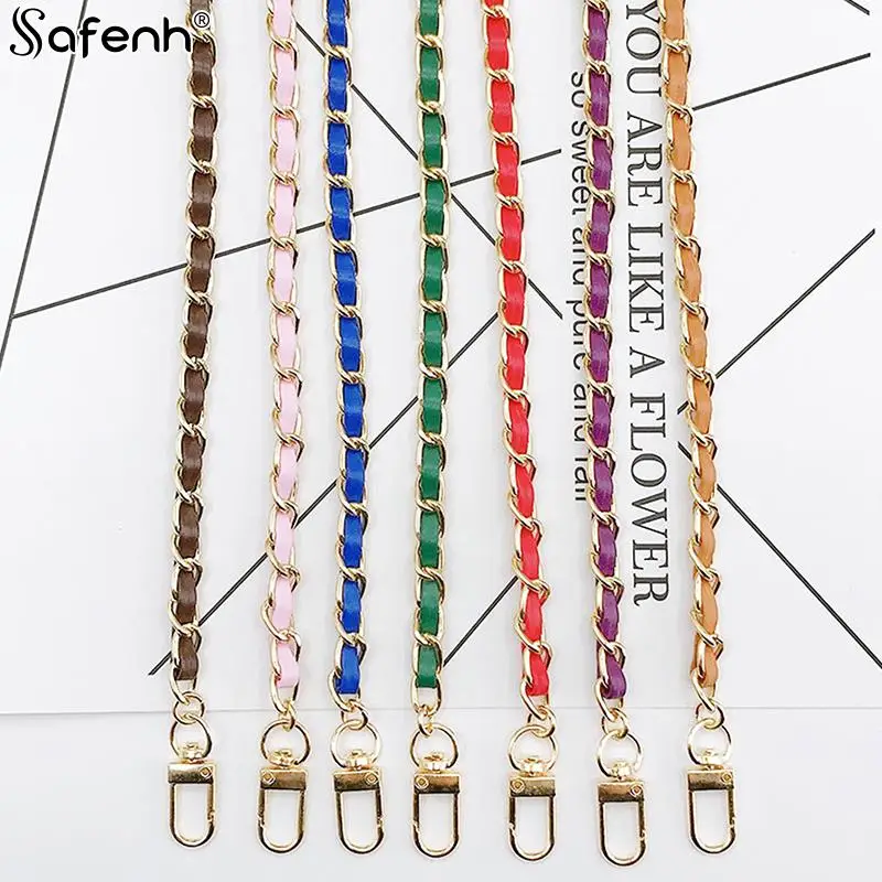 120CM Purse Chain Strap Crossbody Handbag Chains Replacement Leather Shoulder Bag Chain Straps Chic Golden Ball Bag Accessories