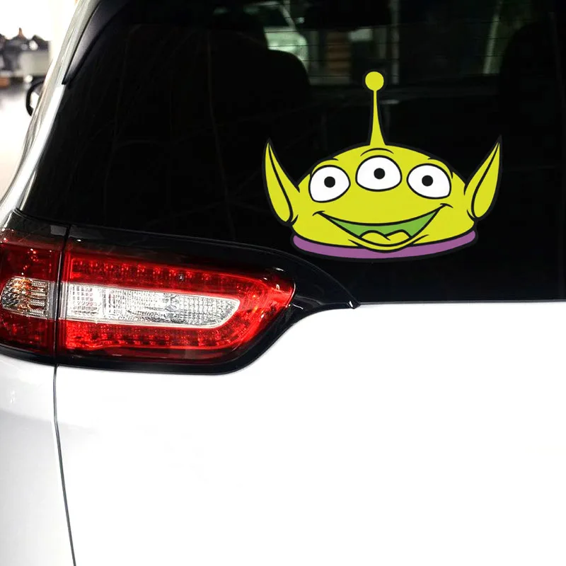 MINISO Lotso Car Sticker Kawaii Figure Toy Story Alien Auto Window Decal Rear Windshield Stickers Car Decor Sticker Laptop Decal