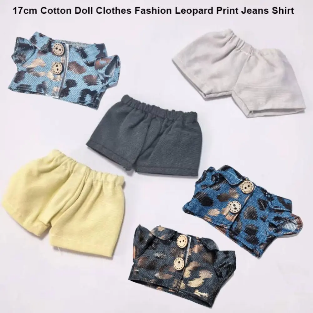 

Повседневная одежда, джинсовая рубашка с леопардовым принтом, милые модные шорты, рубашка, топы, мультистильная мини-хлопковая одежда для хлопка 17 см