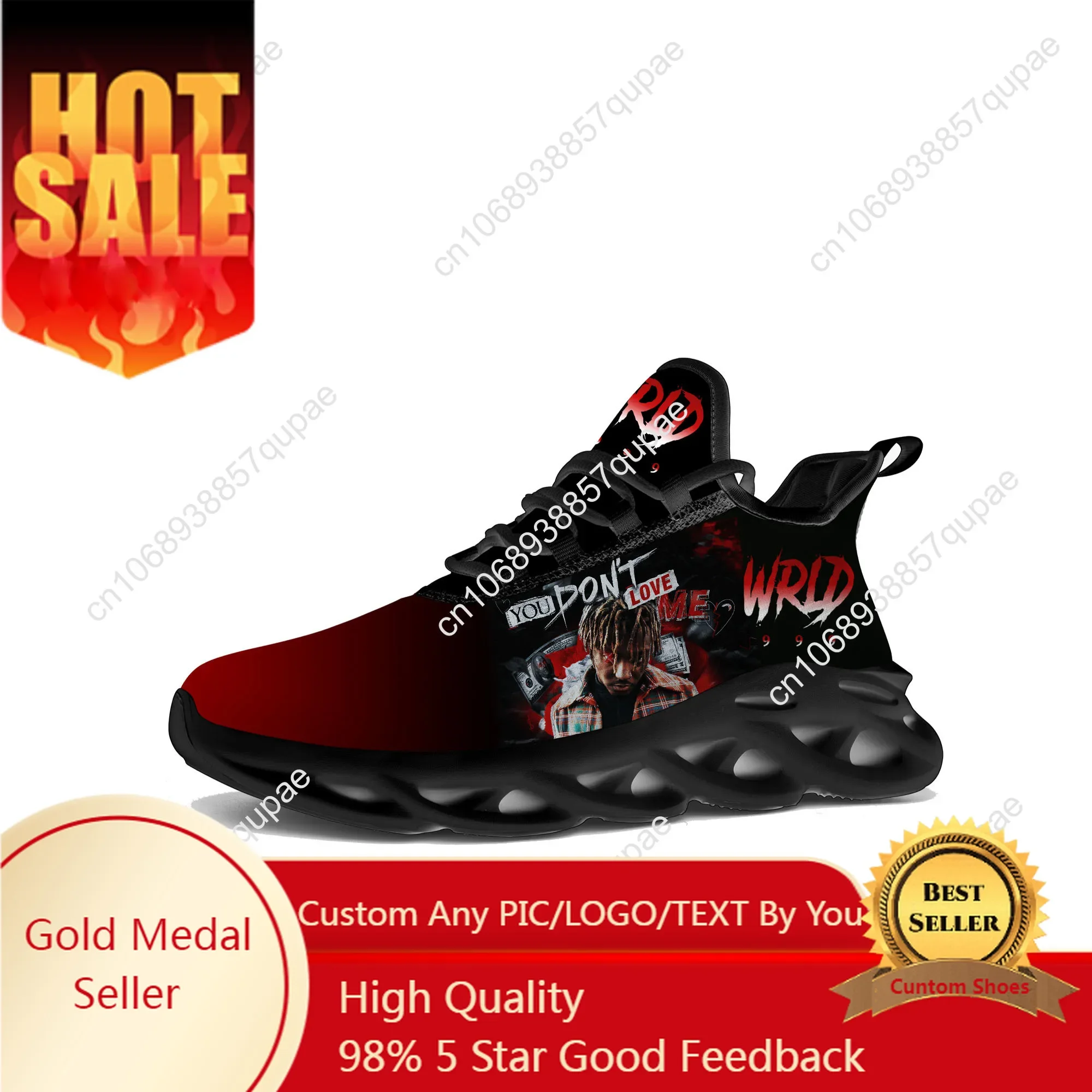 

Juice Wrld 999 Hip Hop Rapper Flats Sneakers Mens Womens Sports Running Shoes High Quality Custom Made Sneaker Customized Shoe