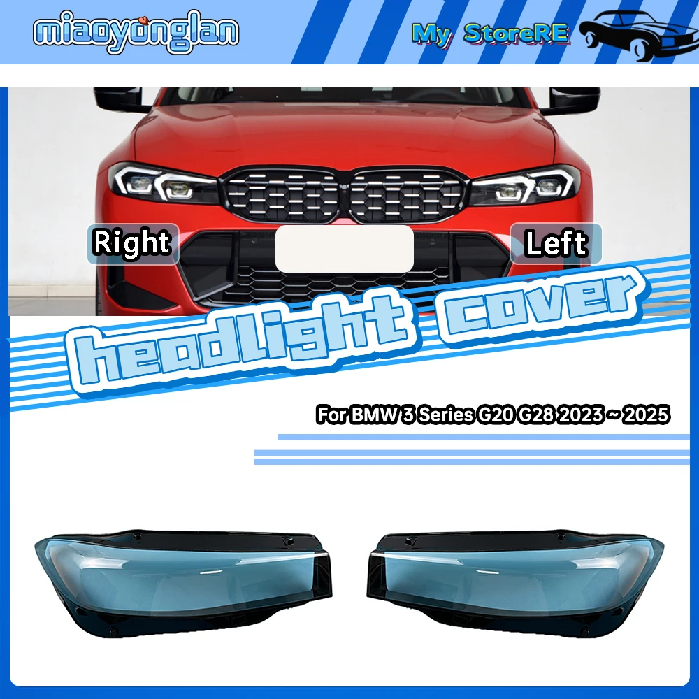 Para BMW Serie 3 G20 G28 2023 2024 2025 faro carcasa transparente pantalla de lámpara cubierta de faro delantero lente plexiglás