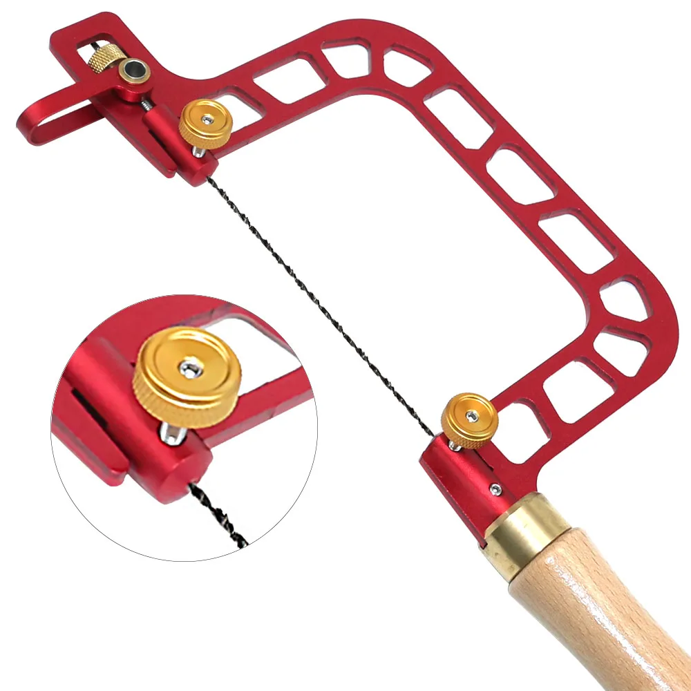 Coping Saw Aluminum Coping Frame Fret Saw and Replacement Blades Set for Woodworking, Wood Board, Plastic and Metal Cutting