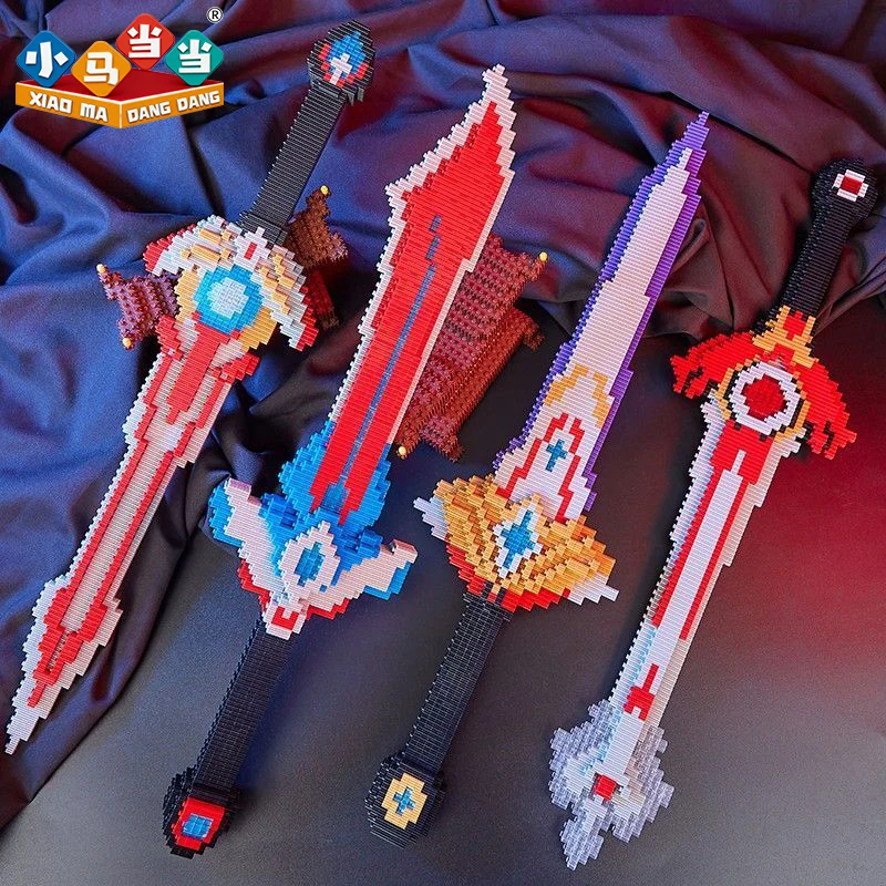 

Конструктор-меч: Игрушечная модель для косплея, имитация меча, развивающая игрушка для самостоятельной сборки, нож ниндзя из кирпичиков, креативный подарок на день рождения