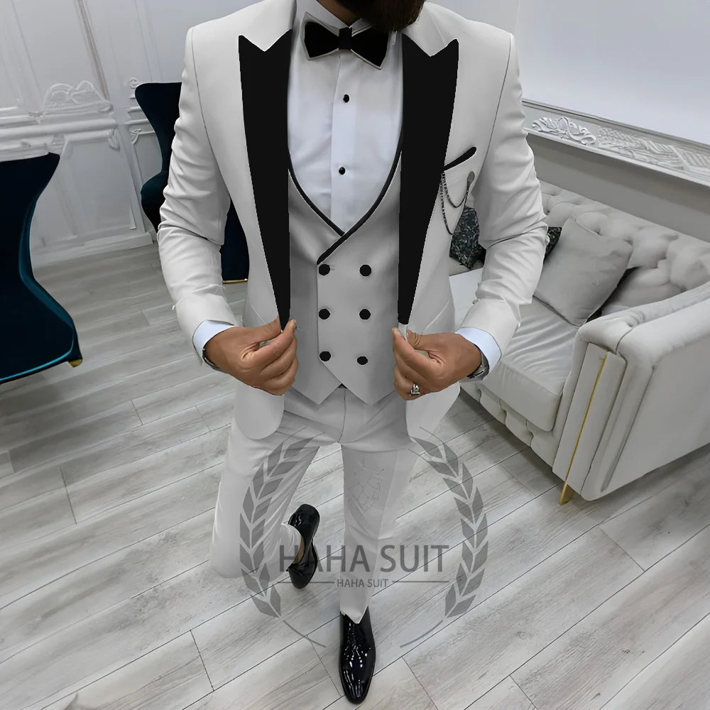 Men\'s Suit  Slim Tailored 3-Piece TuxedFormal Wedding Suit Full Set Banquet Groom\'s Suit