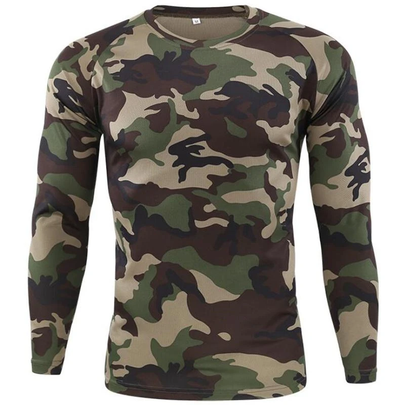 Fashion Camouflage Long Sleeve T Shirt Casual Autumn Streetwear Mens 3D Printed T-shirts Trend Breathable Sports Tees Pullovers