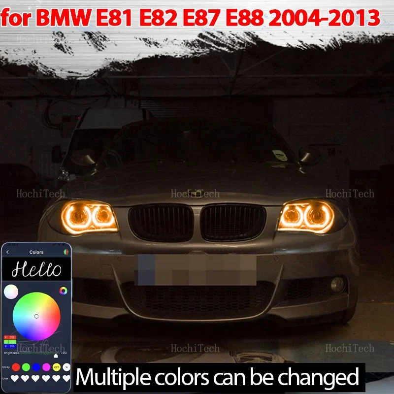 

DTM RGB App control LED Angel Eyes Ring Lamp Car Running Light DRL for BMW 1 Series E81 E82 E87 E88 Xenon Headlight 2004-2013