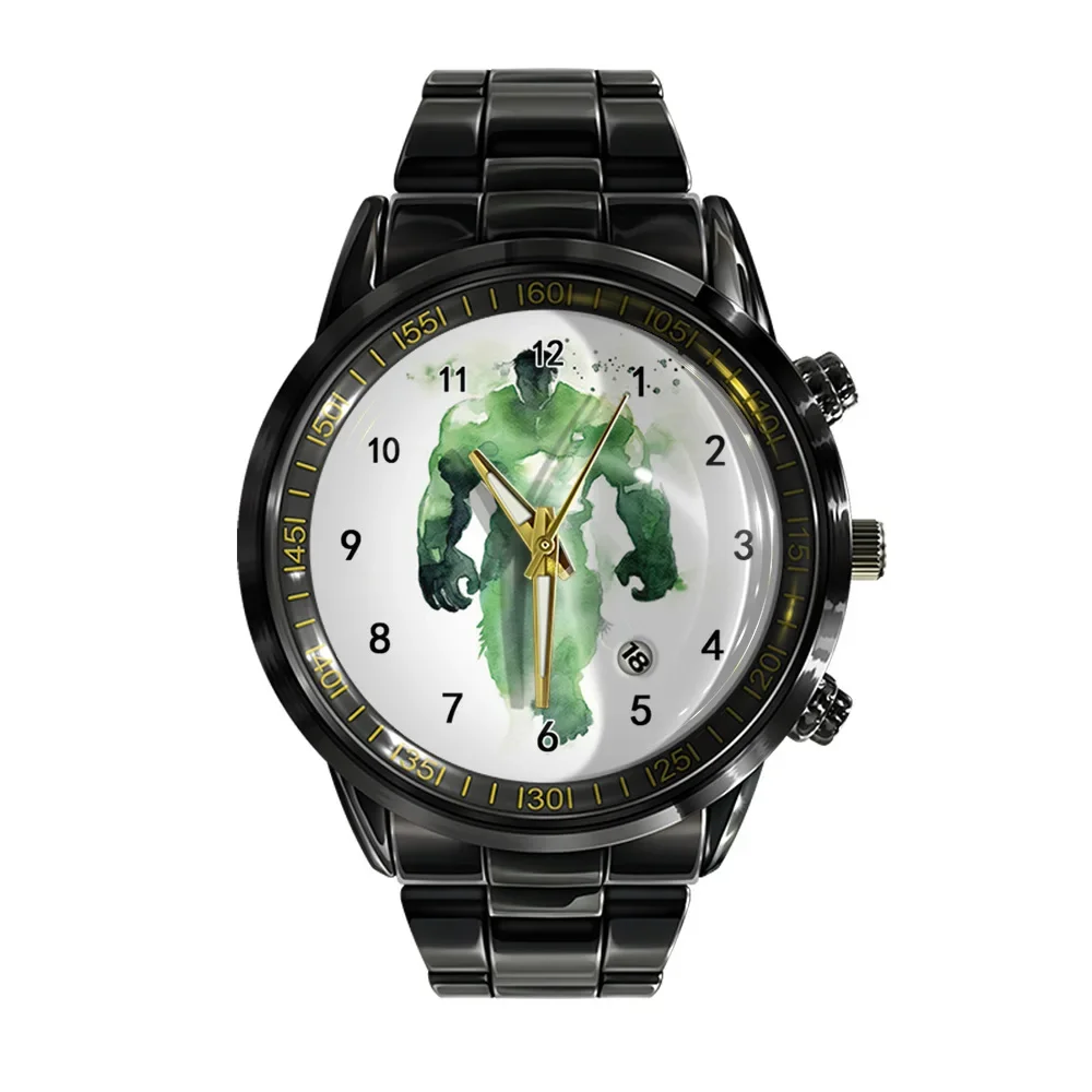 Hot Selling Marvel Green Giant Spider Man Batman Peripheral Watch Calendar Steel Band Men's Quartz Watch Creative Watch Gift