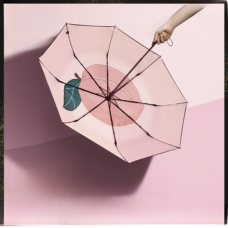 

Banana Leaf Double Layer Large Flower Small Black Umbrella Women's Sunscreen UV Protection Sunshade Rain Umbrella Black Glue ...