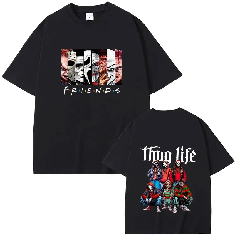 

Stephen King horror figure print T-shirt, fashionable Halloween design, casual sports, high-quality pure cotton men's T-shirt