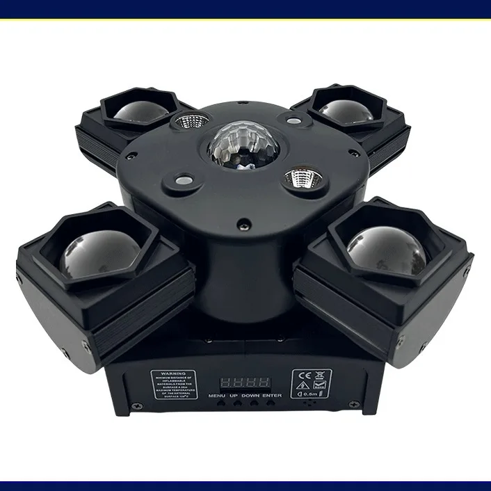 

Маленький золотой стальной луч света с четырьмя руками, жесткий полюс, ока, светодиодный стробоскопический светильник для танцевальной сцены