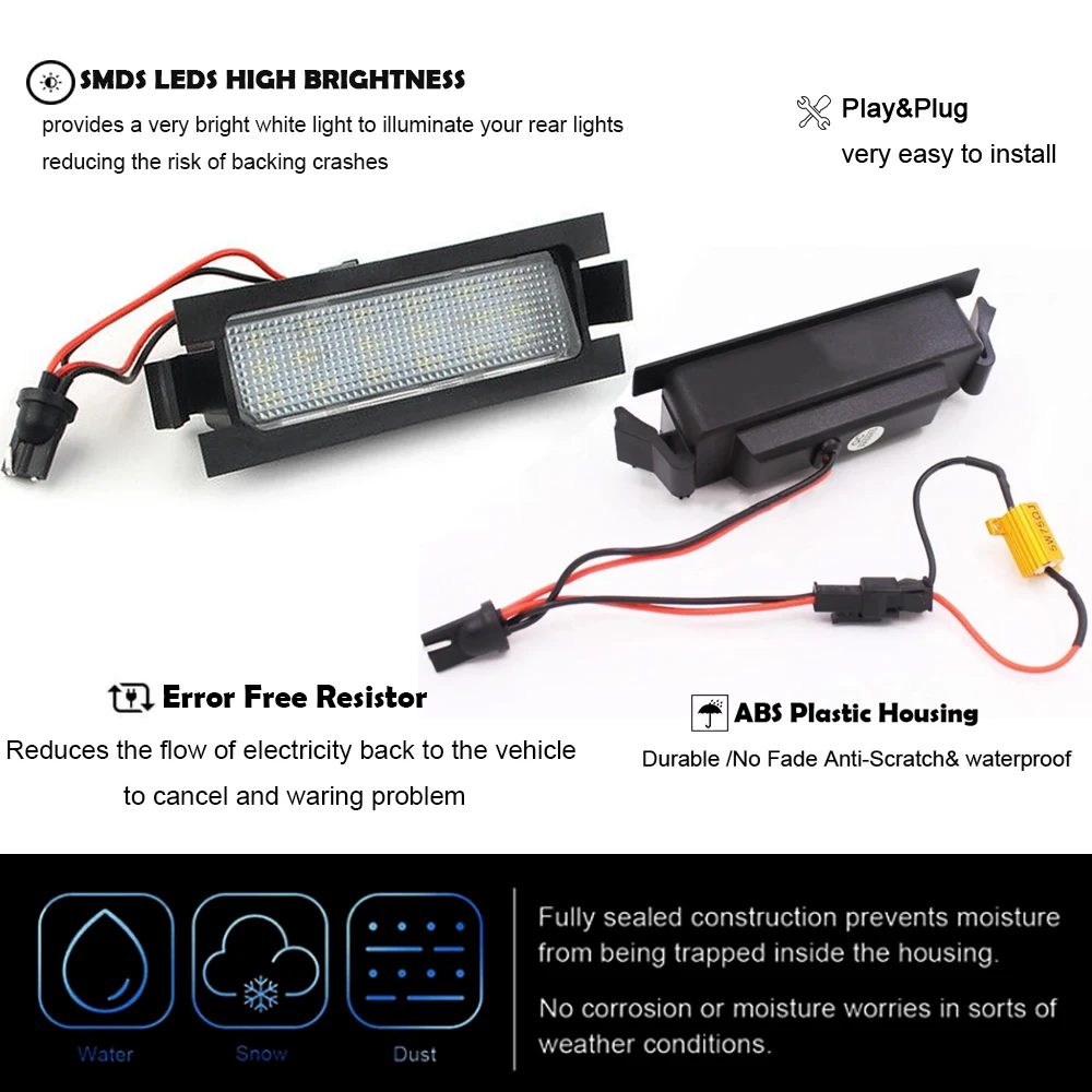 2x Canbus LED Tail License Plate Parking Lights For KIA PRO Ceed ED 2006-2011 Ceed MK2 JD 2012-2018 Hyundai I30 Tailgate Lamps