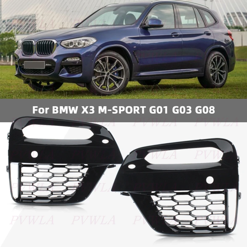 

For BMW X3 X4 G01 G02 G08 MSport F97 2019-2021 Car Accessories Front Bumper Fog Light Lamp Grille Cover 51118098829 51118098830