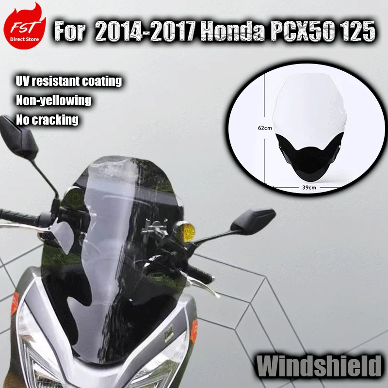 

Для Honda PCX50/125 2014-2017: Модифицированное приподнятое ветровое стекло PCX125 с зеркалом для улучшения впечатлений от езды