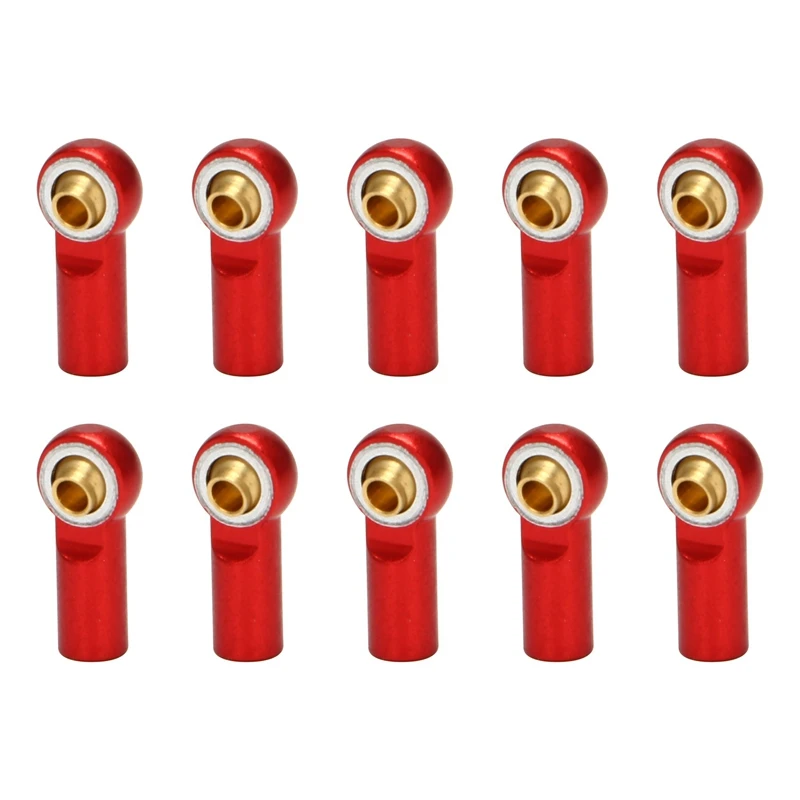 

10Pcs M3 Ball Joint Link Bar Rod Seals Ball Head Tie Rod End For 1/10 Rc Truck Car Truck Buggy Red