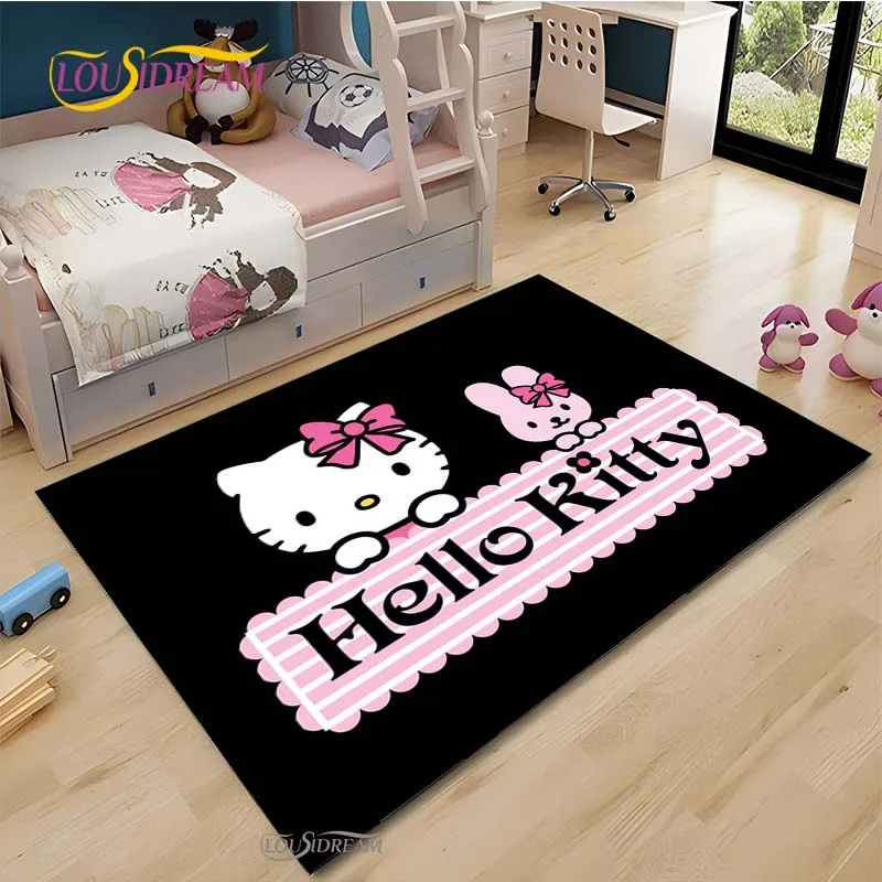 Hello Kitty kawaii Cartoon Anime Carpet for Living Room Bedroom Rug Kitchen Door Kids Un-slip Floor Mat Alfombra Birthday gift