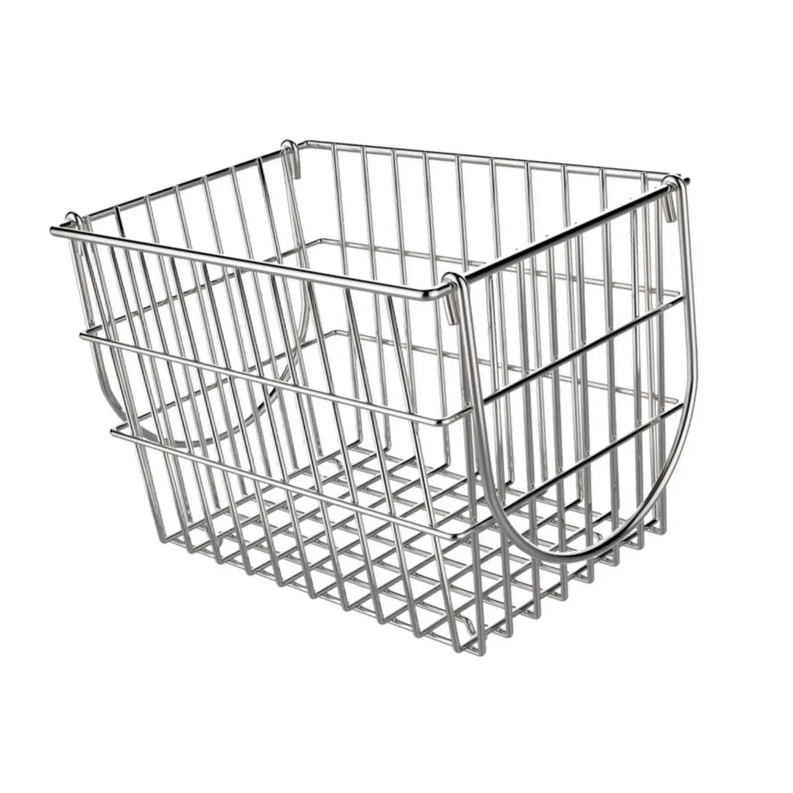 Wire Storage Basket Multipurpose Stainless Steel Sturdy Decorative Pantry Organization for Bathroom Bedroom Garage Home Cabinet